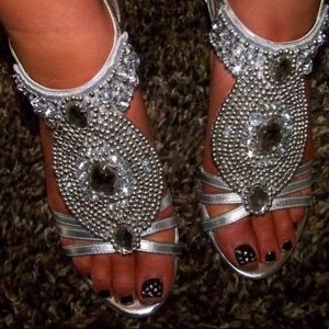Silver rhinestone Antonio Melani heels
